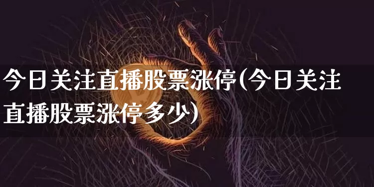 今日关注直播股票涨停(今日关注直播股票涨停多少)_https://www.erdeww.com_期货资讯_第1张