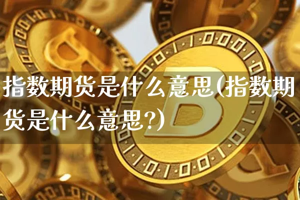 指数期货是什么意思(指数期货是什么意思?)_https://www.erdeww.com_期货走势_第1张