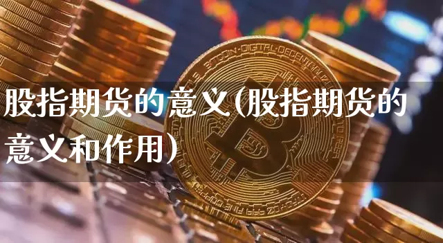 股指期货的意义(股指期货的意义和作用)_https://www.erdeww.com_期货行情_第1张